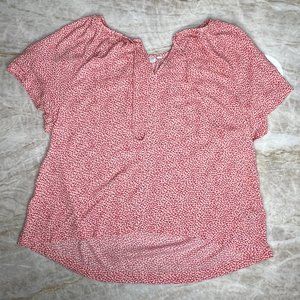 Gap Red and White Small Floral Print Casual Top, L
